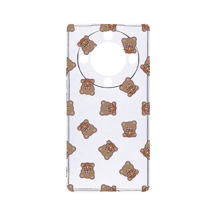 BestCase® Husa Clear Silicon 2MM, Compatibila Cu Honor Magic6 Lite / X9b / X50 5G, Teddy Bear Pattern, Antisoc, Protectie Camera, Margini ridicate pentru protectia ecranului, T 974