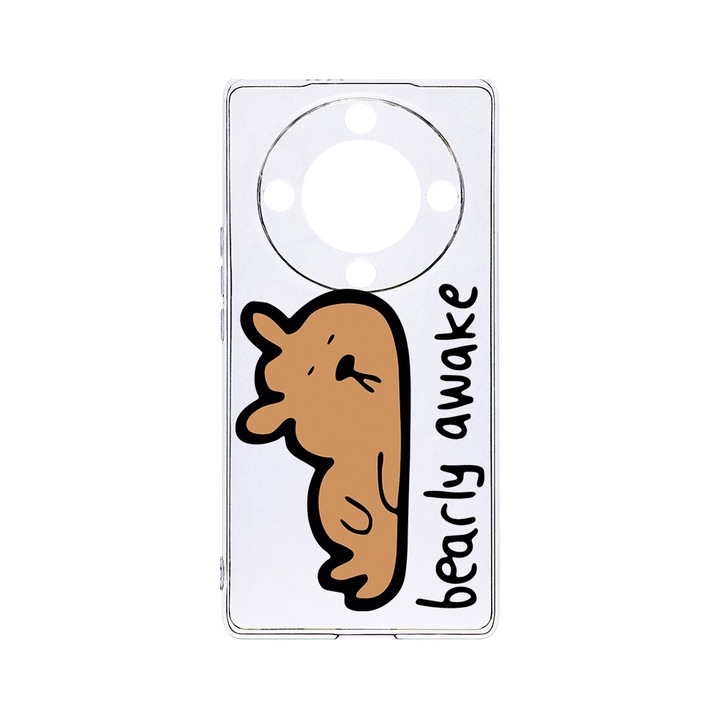 BestCase® Husa Clear Silicon 2MM, Compatibila Cu Honor Magic6 Lite / X9b / X50 5G, Bearly Awake, Antisoc, Protectie Camera, Margini ridicate pentru protectia ecranului, T 998