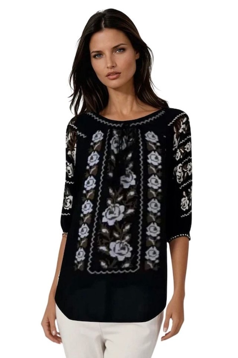 Bluza tip ie dama B2, Negru Glossy