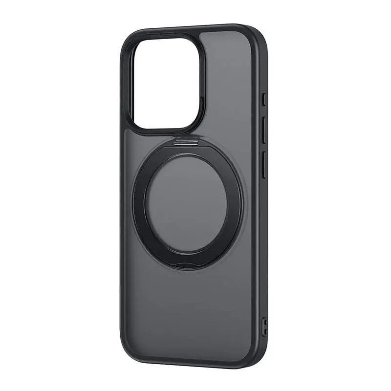 Husa telefon Baseus SkyRing Magnetic, suport integrat, sticla temperata inclusa, negru, pentru iPhone 14 Pro Max