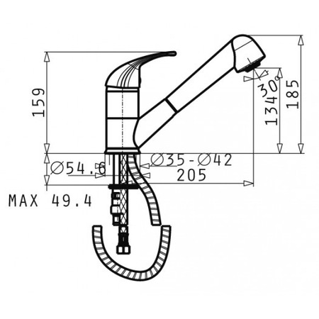 Baterie bucatarie Pyramis FESTIVO, monocomanda, finisaj Mocha