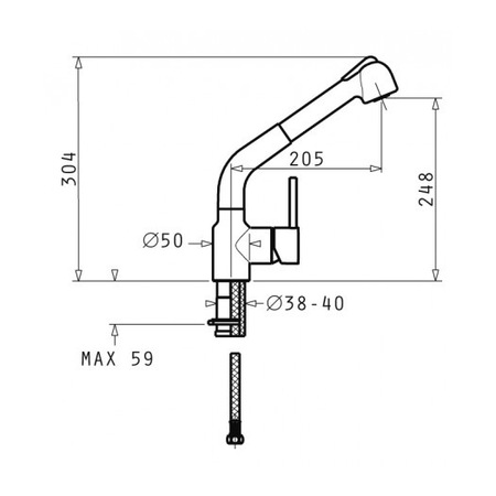 Baterie bucatarie Pyramis BALATA, monocomanda, finisaj negru