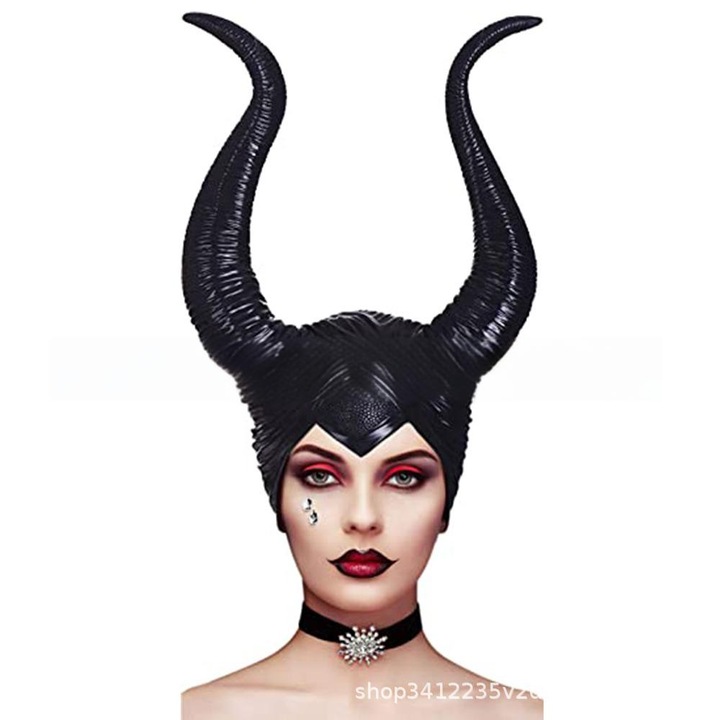 Palarie de vrajitoare pentru Halloween, vinil, negru, 44x25x5cm