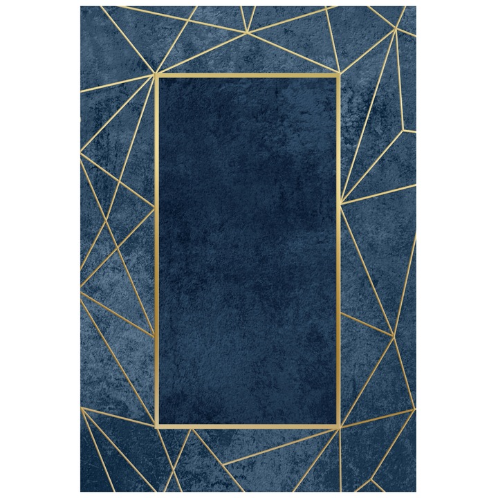 Килим Puzzle-home HM7675.28, Син-златист, 160X230cm