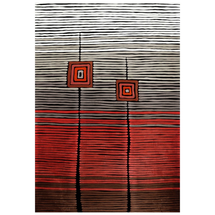 Килим Puzzle-home HM7675.26, Червен-сив, 160X230cm