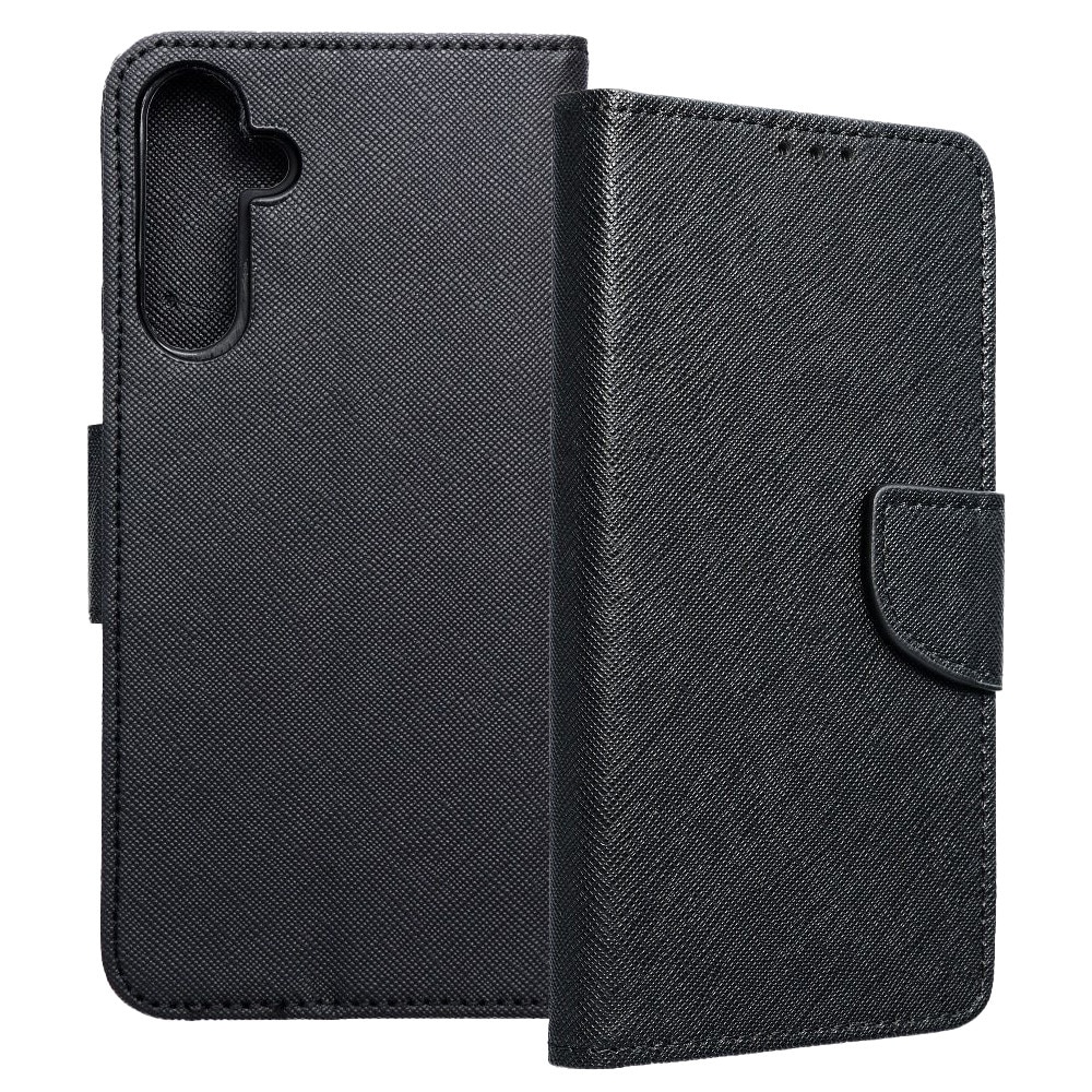 Husa de telefon compatibila cu Samsung Galaxy S25 FE 5G, tip carte, cu suport pentru carduri bancare, inchidere magnetica, negru, Fancy