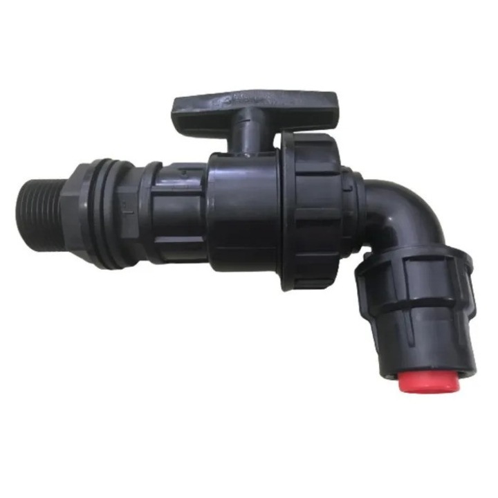 Csaptelep fekete műanyag hordóhoz 2,54 x 19 x 9 cm