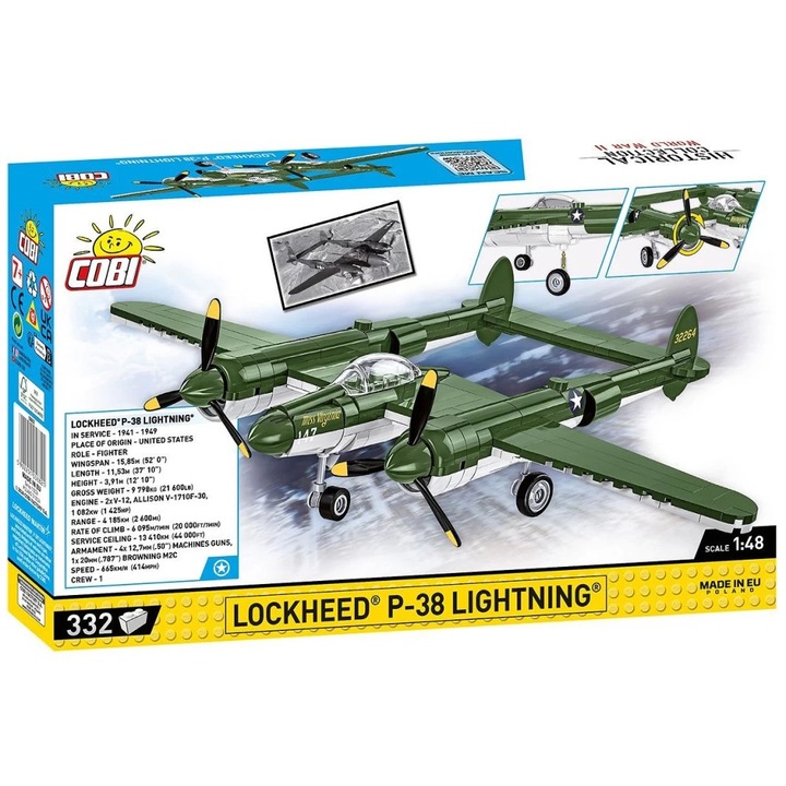 Конструктор Cobi Lockheed P-38 Lightning, 332 части