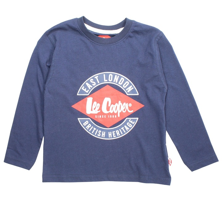 Tricou cu maneca lunga, 100% bumbac, albastru, Lee Cooper