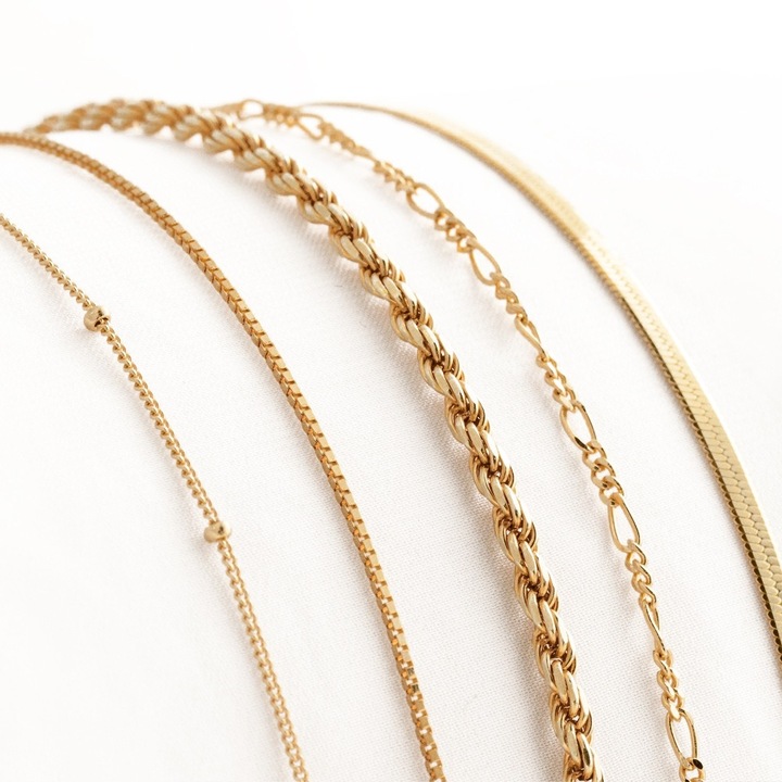 Set Bratari, Placate cu Aur 18K, Antialergice, Multicolor, 18cm