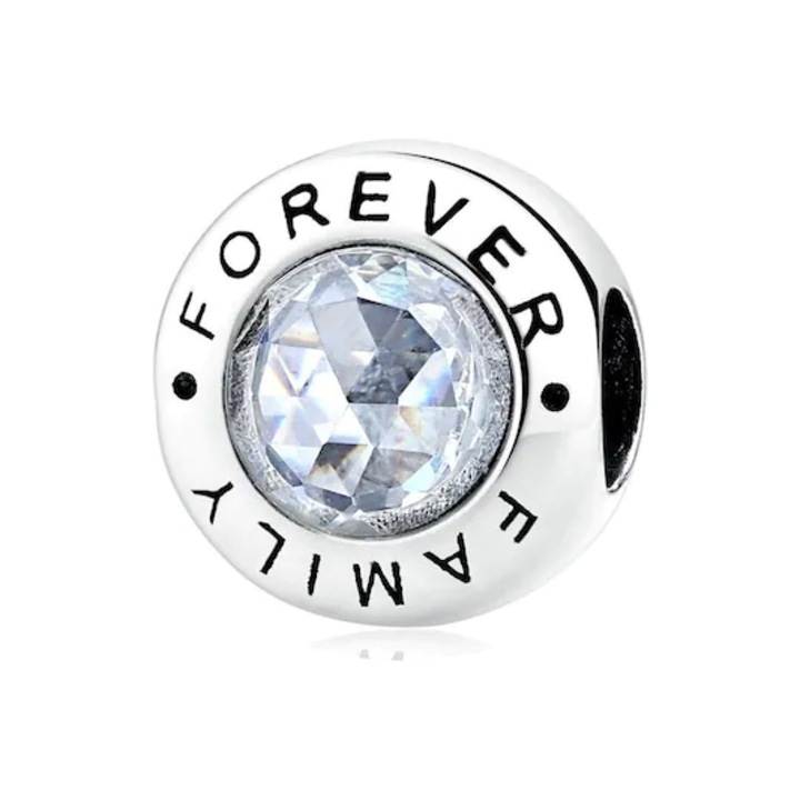 Сребърен талисман проба 925, Съвместим с Pandora, Forever Family