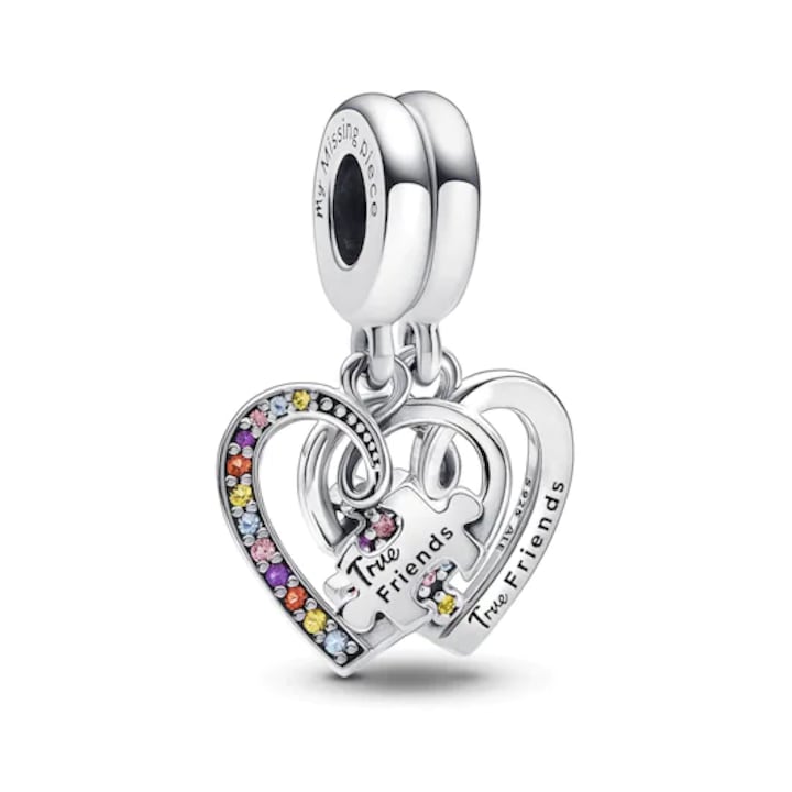 Talisman din argint 925, Charm compatibil cu Pandora - Model True Friends