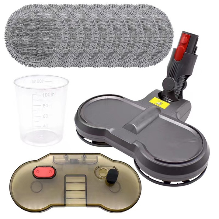 Set mop rotativ dublu, compatibil aspiratoare Dyson V7/V8/V10/V11/V15, rezervor apa detasabil, rotire 180°