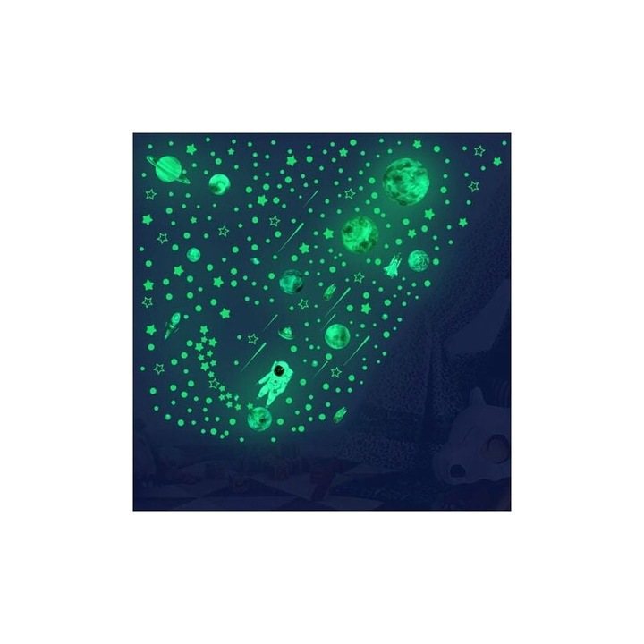 Декоративни стикери Enforose за слънчева система, водоустойчив винил, светещи в тъмното, комплект