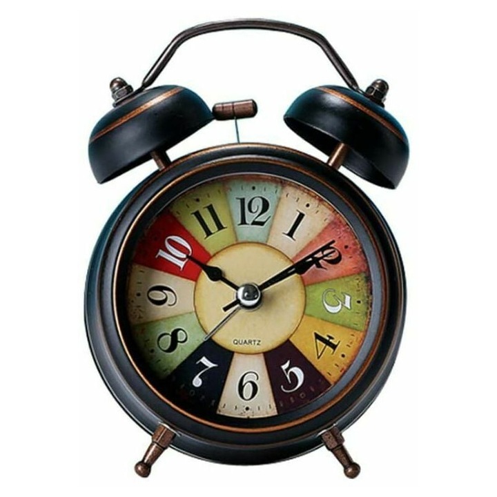 Enforose vintage asztali óra, hangos ébresztő, retro design, hordozható, sugárzásmentes, AA elemmel működik
