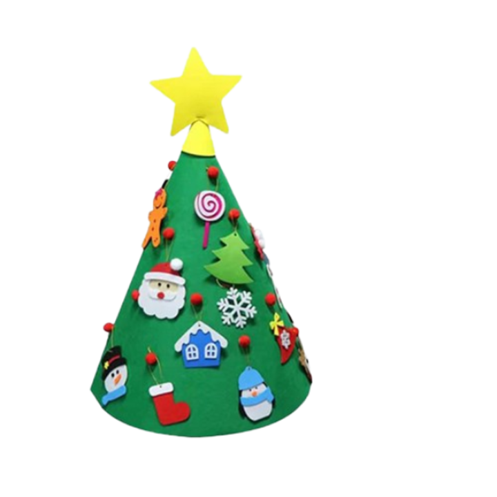 Set Pom de Craciun din Felt pentru Copii, Decorativ, 3mm, 70x105cm, Multicolor