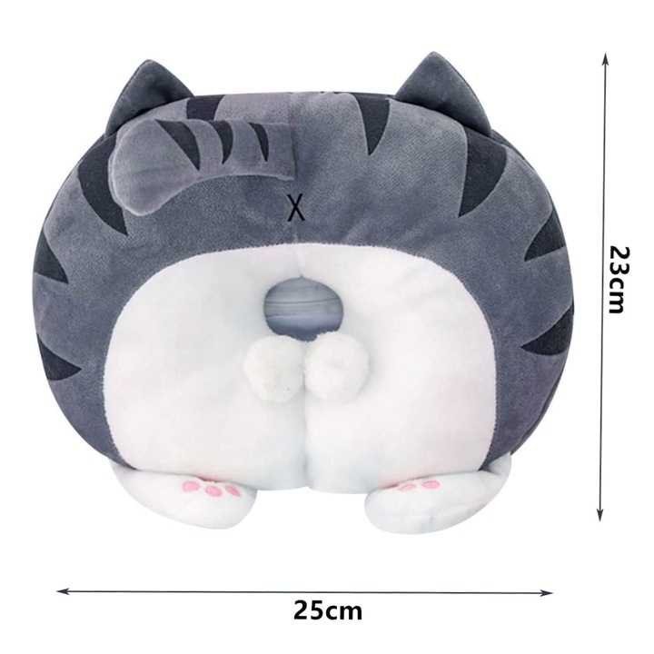 Suport pentru servetele auto, Enforose, design pisica, plus, gri/alb