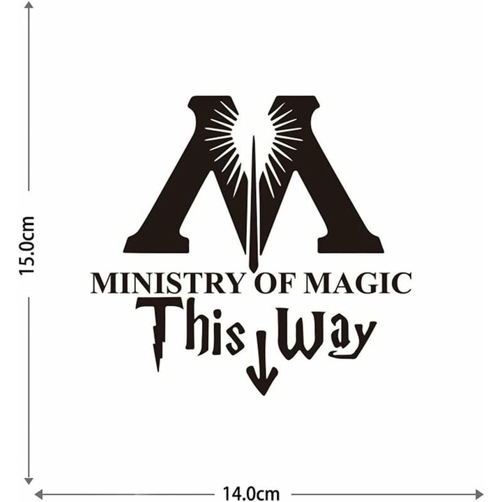 2 броя стикери за тоалетна, забавен стикер за тоалетна стена, хумористичен стикер за стена, Министерство на магията, креативен, подвижен, водоустойчив, за тоалетна, баня, декорация на всекидневна - M