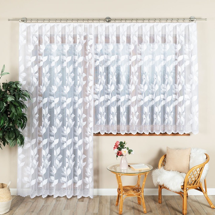 Martyna Markizeta függöny, poliészter, fehér, 200x250cm