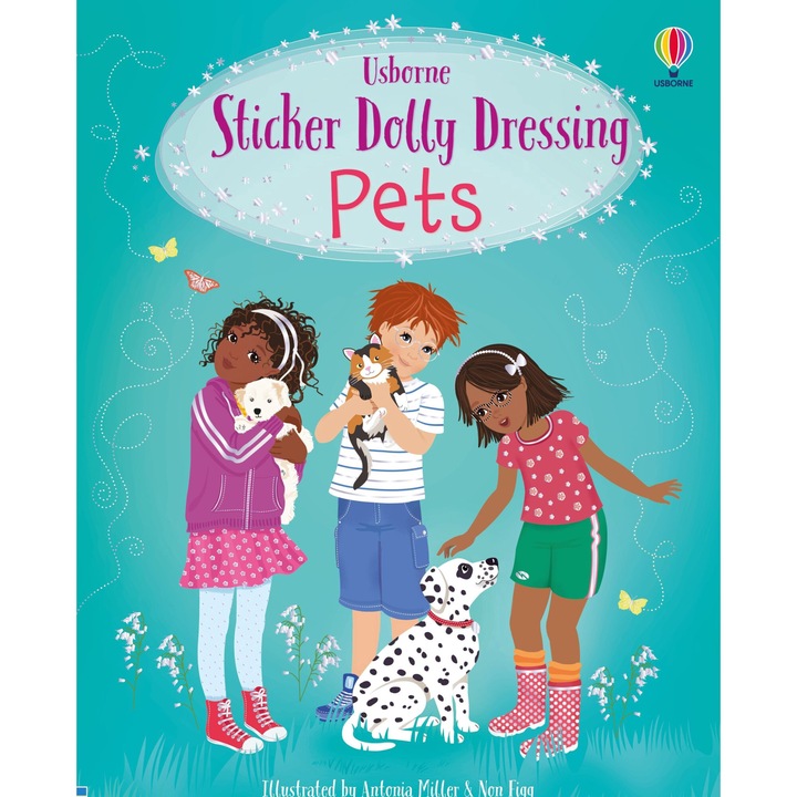 Carte pentru copii, Usborne, Sticker Dolly Dressing Pets, 5+ ani