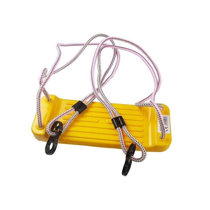 Leagan de gradina Dorex, plastic, galben, 42x17x5cm, pentru copii 3 ani+