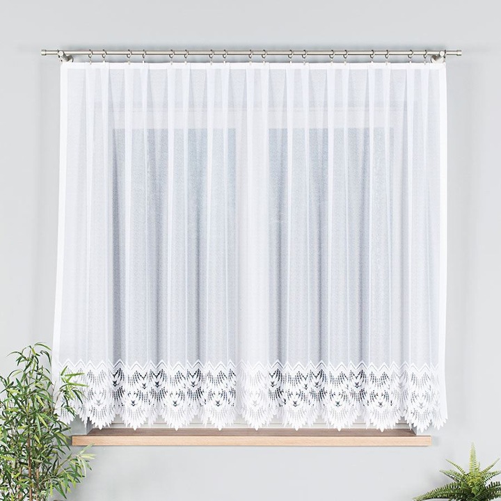 Markizeta Felicja függöny, jacquard, fehér, 300x160cm