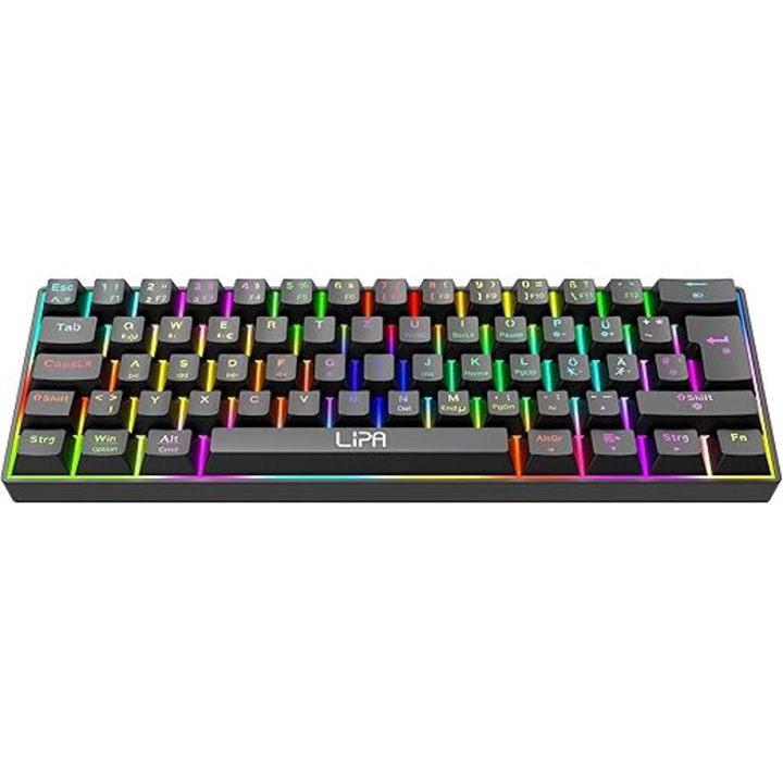 Геймърска клавиатура Lipa X23 Черна, безжична, RGB осветление