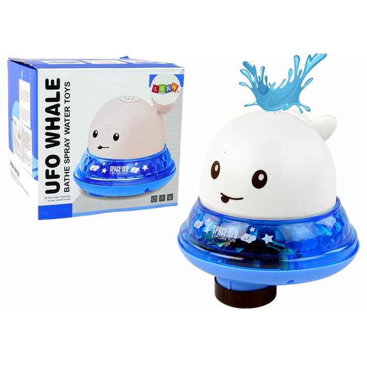 LEAN TOYS fürdőjáték, bálna modell, fehér/kék, 11x9x9cm