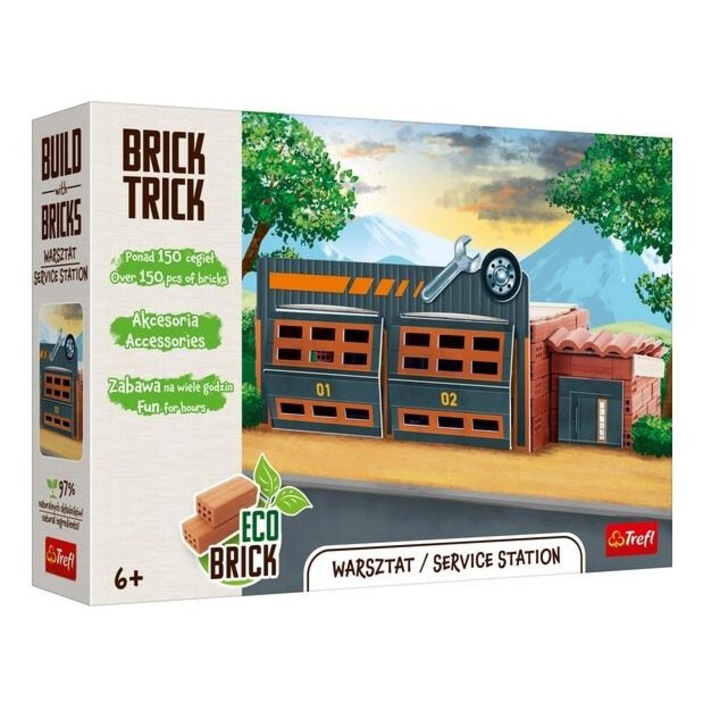 Конструктор Trefl Workshop, тухла и дърво, декоративни елементи, екологичен