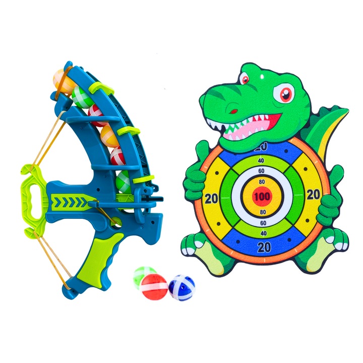 Игрален комплект LEAN TOYS, пистолет за дартс велкро, многоцветен, 39x25см