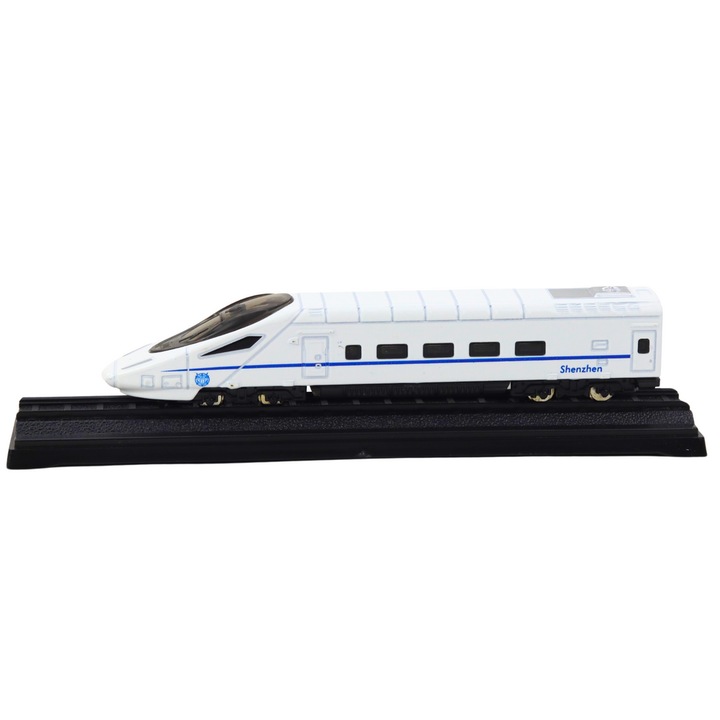 Играчка влакче, LEAN TOYS, Метал, 1:48, 15 x 3 x 3 см, Бял