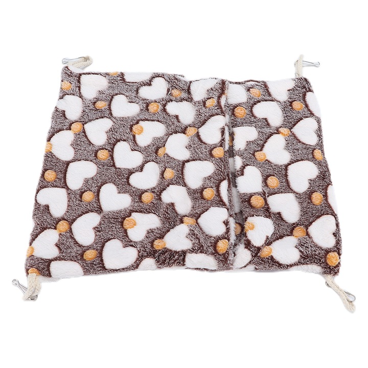 Culcus pentru animale Enforose, stil plic, material fleece coral, cu carlige, pentru rozatoare, dimensiuni variate