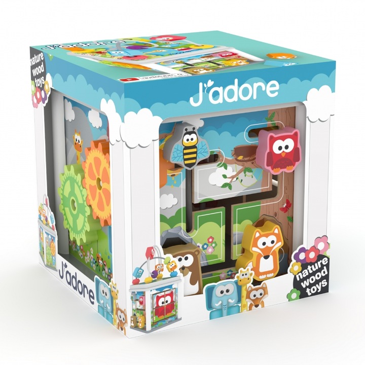J′adore cub de joaca pentru activitati distractive din lemn