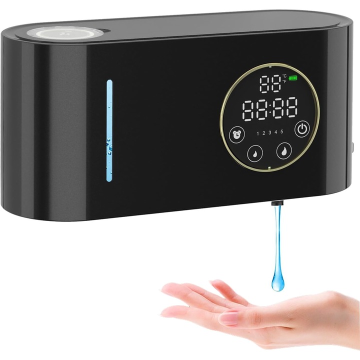 Automata habszappan adagoló, VINTOP®, Motion Sensor, No Touch, falra rögzíthető furatok nélkül fürdőszobába, konyhába, szállodába, bevásárlóközpontba, kórházba, iskolába, 500 ml, fekete