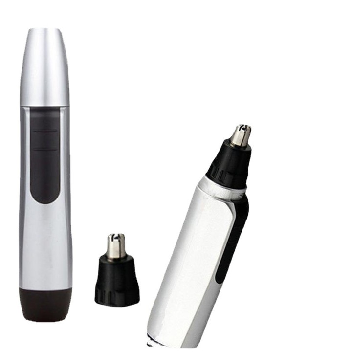 Aparat de tuns nazal, inox, rezistent la apa IPX5, portabil, negru/argintiu/rosu, 13x3cm, set cu perie de curatare