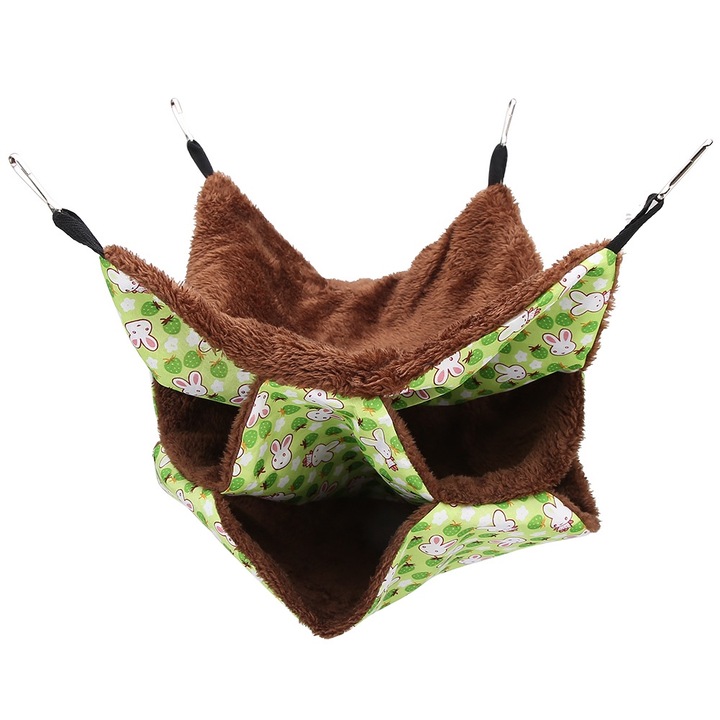 Culcus pentru animale Enforose, hamac cu 3 straturi, pentru hamsteri si veverite, multicolor, dimensiuni mici