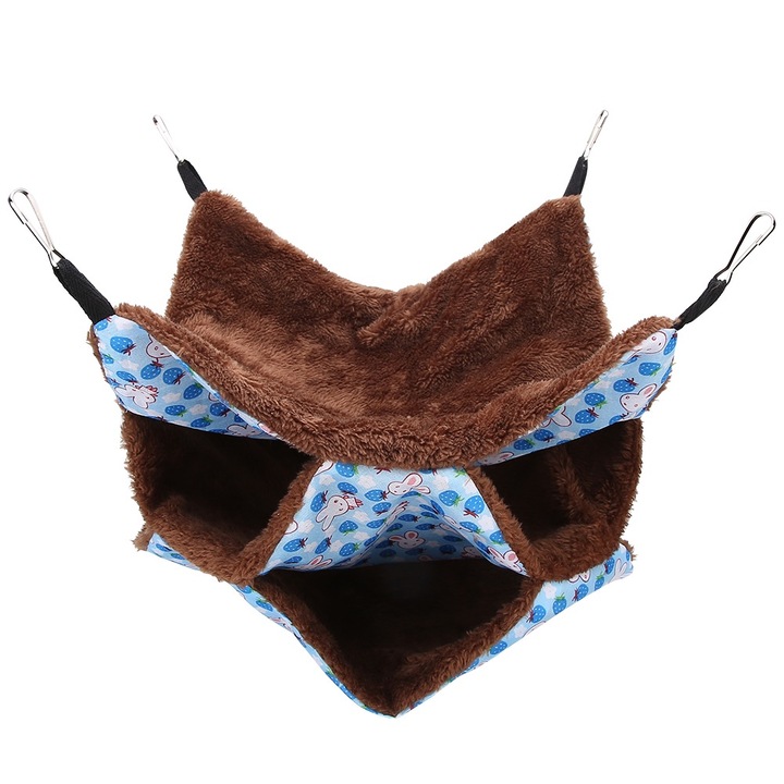 Culcus pentru animale Enforose, hamac cu 3 straturi, pentru hamsteri si veverite, multicolor, 30x30cm