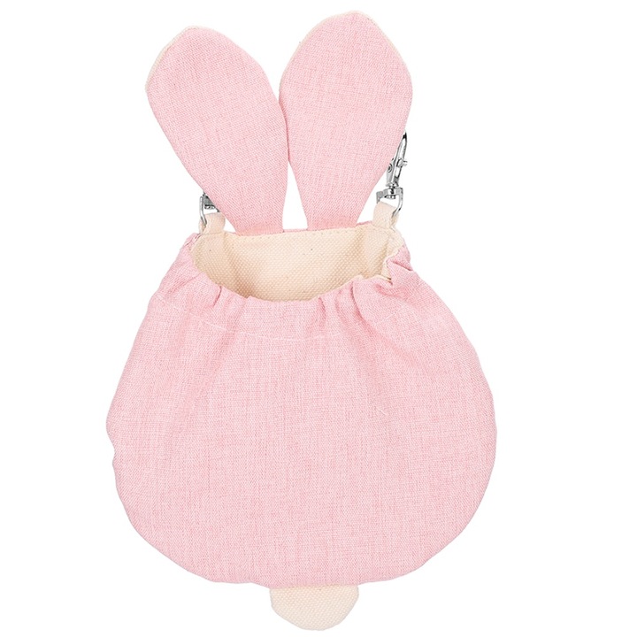 Culcus pentru animale Enforose, sac de dormit mic, design cu urechi de iepure, pentru porcusori de guineea si hamstere, 30x45cm