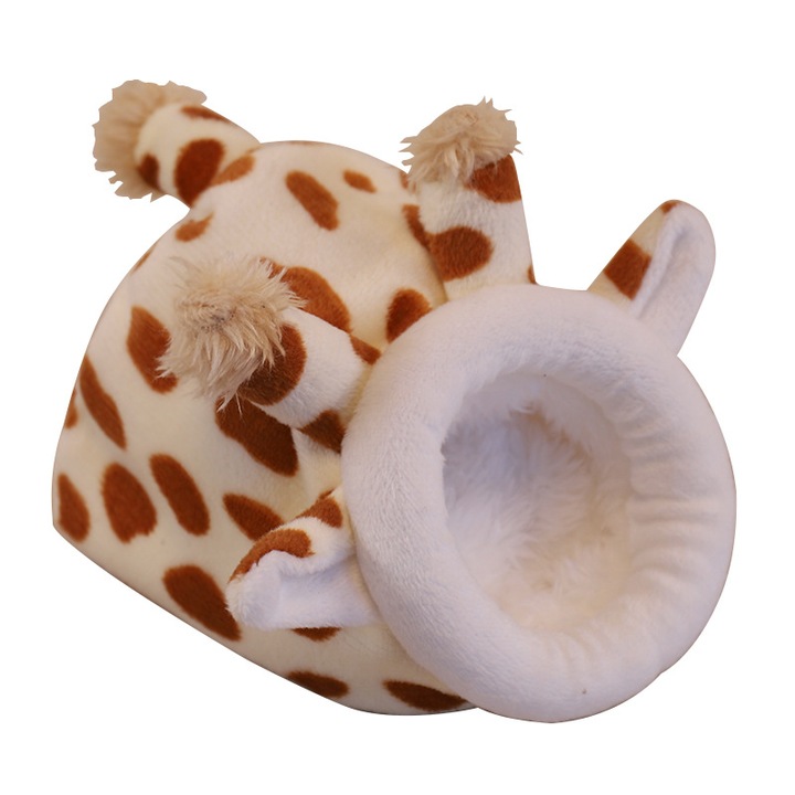 Culcus pentru hamster Enforose, forma de animal, moale, gros, pentru iarna, 30x30cm