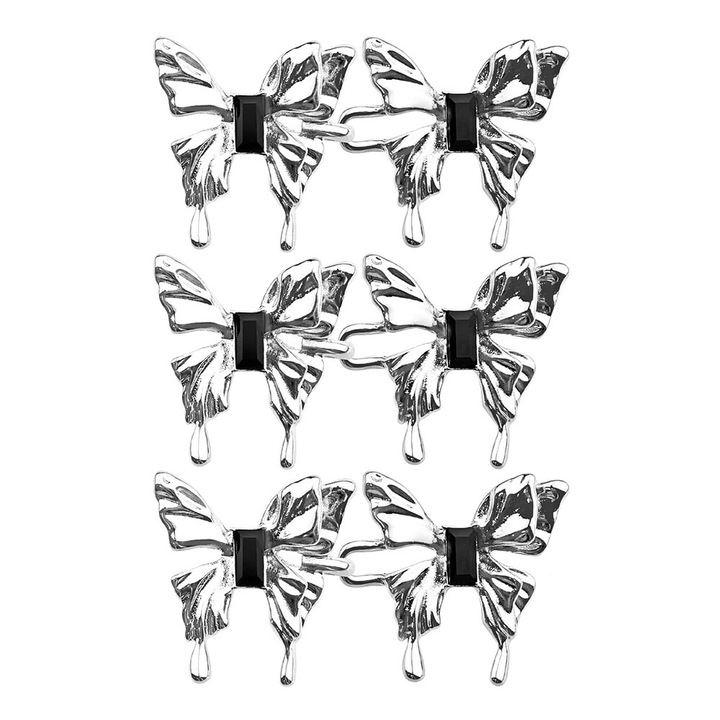 3 pár BOMSTOM fémgombos készlet, derékban állítható, ezüst