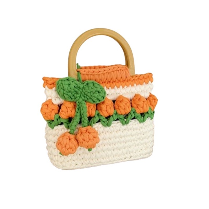 Női táska, szövött fazonú, tarka, 19x6x17cm, gyöngypánttal