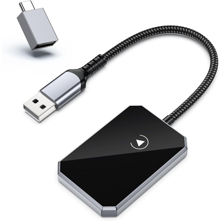 Adaptor Wireless CarPlay Bisprico USB, Plug and Play, Conectare Automata, Compatibil Android & IOS