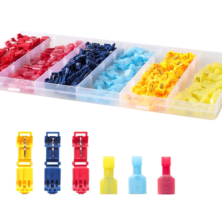 Set 130 Conectori pentru conductori electrici tip T, Conectare Rapida, JZRO, nailon, multicolor