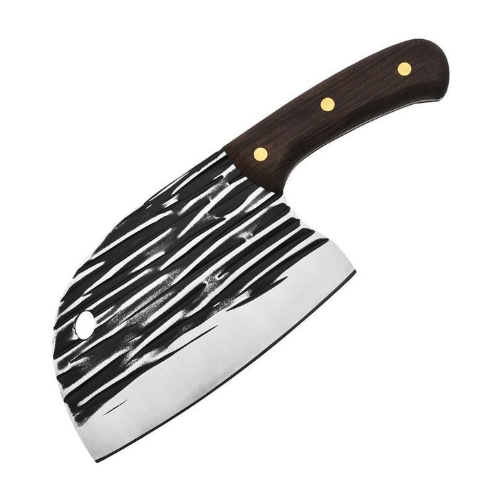 Нож за начинаещи Diamond Cleaver, Hggzeg, Универсален за кухня, нарязан, нарязан, кайма, въглеродна стомана, ковано острие, ергономично, противоплъзгащо, здраво и издръжливо, устойчиво на корозия, 255 mm - сребро