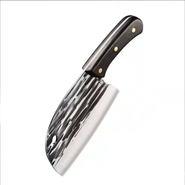 Нож за начинаещи Hggzeg, Diamond Cleaver, Универсален за кухня, рязане, нарязване, кълцане, въглеродна стомана, ковано острие, ергономично, противоплъзгащо, здраво и издръжливо, устойчиво на корозия, 255 mm - черно