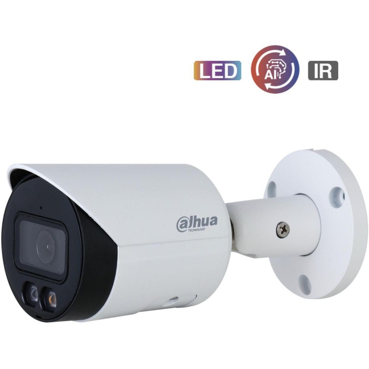 Camera de supraveghere Dahua IPC-HFW2449S-S-IL-0280B, exterior/interior, 4MPX, 30m vizibilitate nocturna, metal, 2.8mm