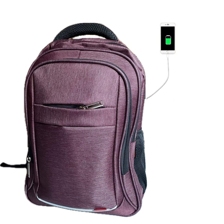 Rucsac Inteligent Unisex, UltraLight, Waterproof, Port USB, Smart Design, Multifunctional, Fashon Stile Day By Day, Visiniu, Madette Line