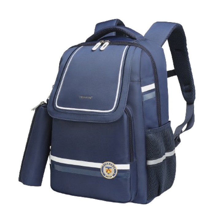 Ghiozdan pentru scoala ergonomic, impermeabil, cu penar, TIGERNU, 29x15x41 cm, Albastru