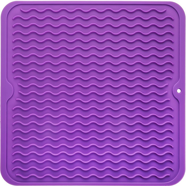 Edényszárító szőnyeg ZLR, szilikon, emelt élekkel, lila, 30cm