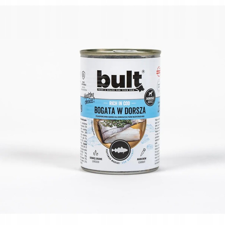 Hrana umeda pentru caini Bult, bogata in cod, fara aditivi artificiali, 400g